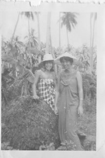 Pam Cohelan Benson and her Peace Corps roommate in their barrio, circa 1964.