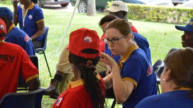 Staff engaged in activities to create awareness about HIV and AIDS