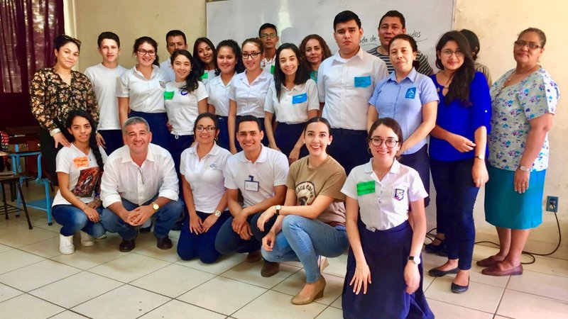 Group photo of Peace Corps Volunteer and English teachers in Nicaragua.