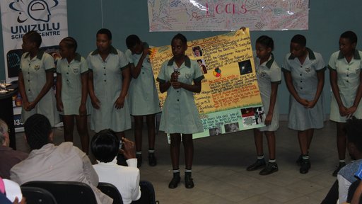 The girls give their presentations on women in STEM.