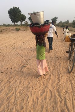 It can take a young girl in rural Ghana about an hour to walk to and from the river to fetch water.