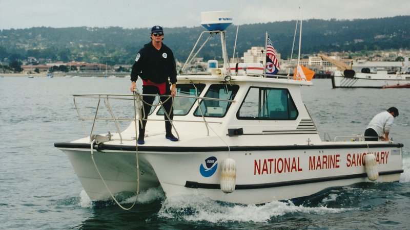 Pat Cotter on the NOAA Patrol Boat SHARKCAT