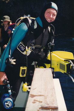 Patrick Cotter ready to go diving.