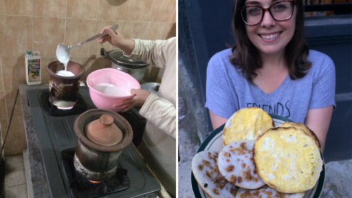 Learning to make Soerabi with my neighbor.