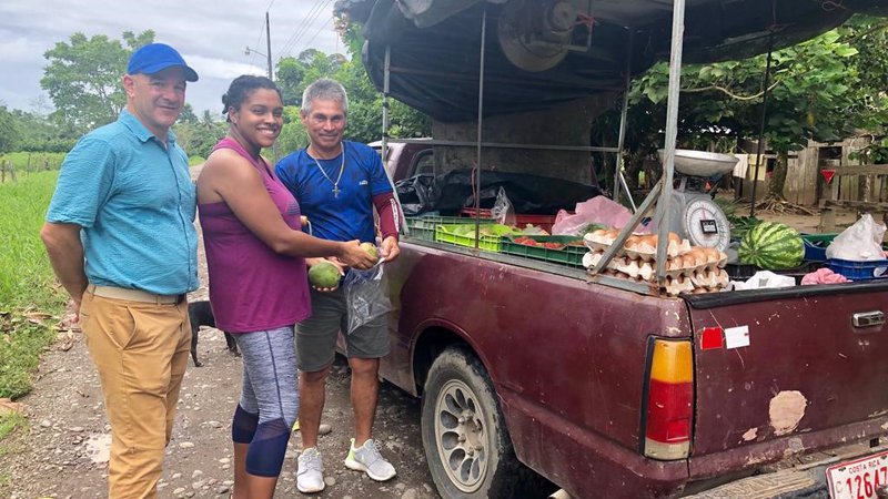 This was when the PC Country Director came to visit me in-site, and he bought me fruit from the vegetable trucknter alt text