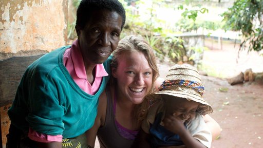 Emma with friends from her community