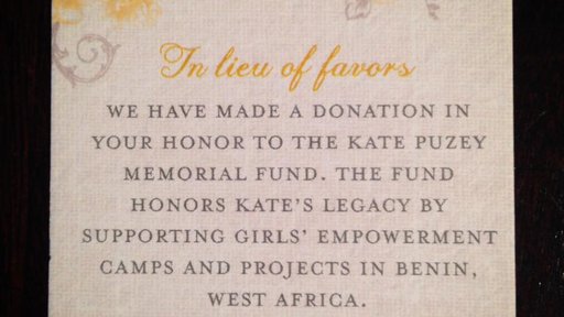 in lieu of favors