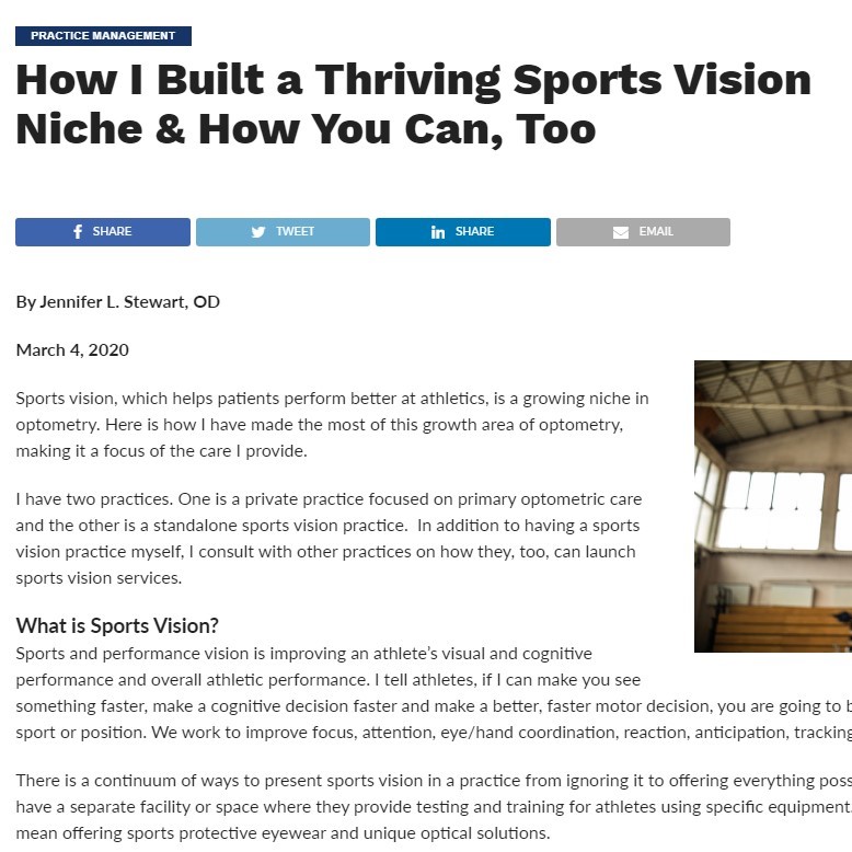 Building a Sports Vision Niche