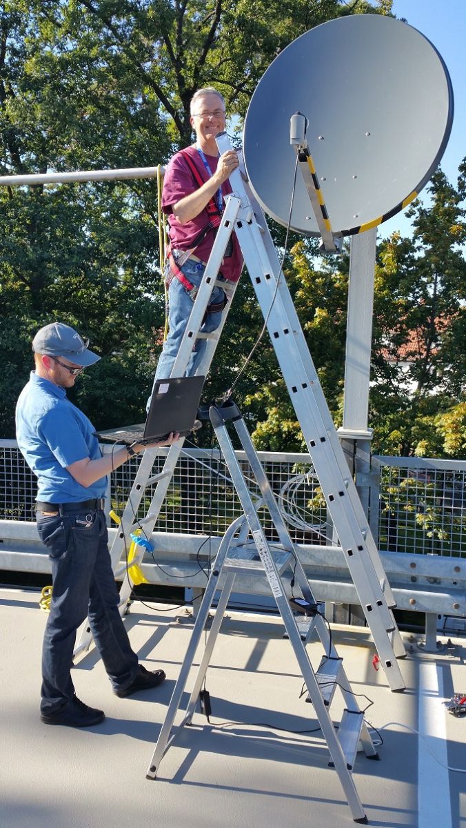 Age and Mark with the sat dish antenna in the new position