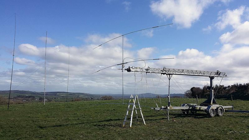 The TA 33 Mosley ready to be raised on the mast (it was really easier than the Spiderbeam)