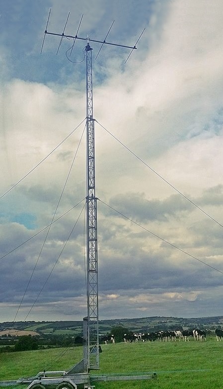 6m 5 elements ZX Yagi on top of 16m trailer mast.
