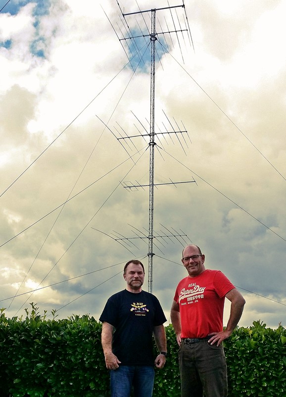 Visiting John EI8IR at EI7M QTH with the main tower in the background