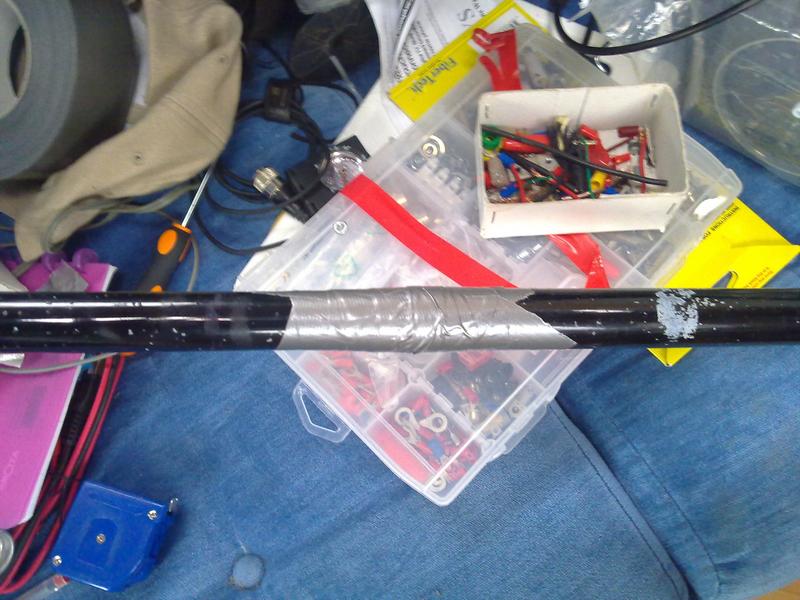Repaired broken mast