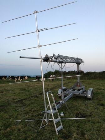 Installation of 5 elements 6 meters antenna supervised by cattles.