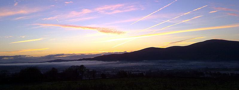 Sunrise in europe direction near Fethard Co Tipperary
