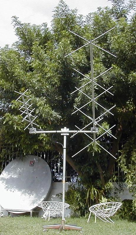 my Satellite Crossed Yagis. crossed yagi VHF / UHF
