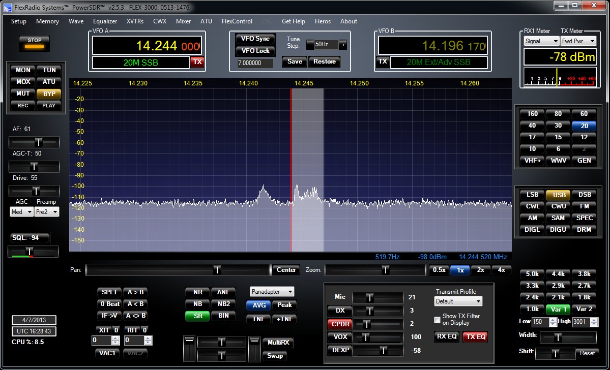 Using ham radio deluxe with a flex radio 3000 snothought