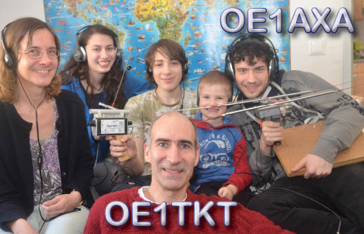OM TOM, OE1TKT with family, my eldest son Jan is also licensed as OE1AXA.