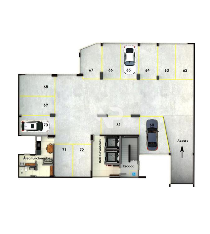 Andar 1 - Garagem/Funcionários