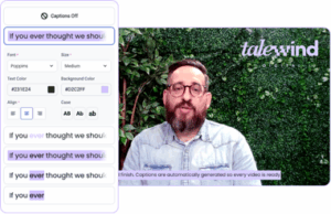 Caption options on the platform