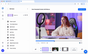 Image of video editing screen on platform