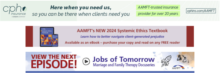 Examples of Banners that appear on AAMFT+