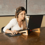 professional doing an e-learning session on a laptop