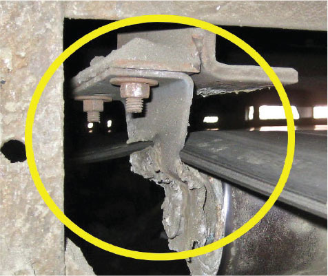 a mistracking conveyor belt