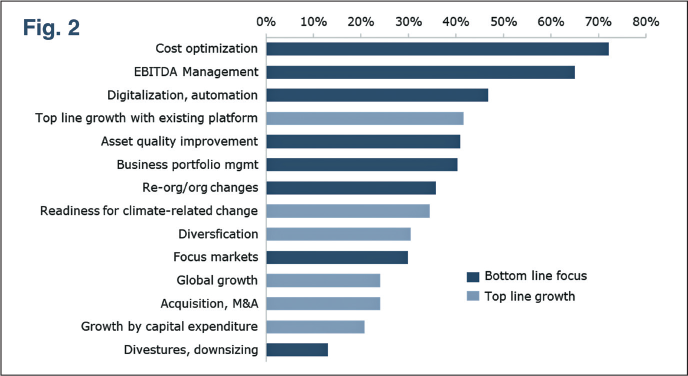 a figure topics on respondents strategic agendas in the next 12 months