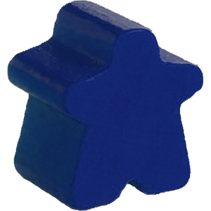 Meeple, Mini, Wood, Blue Thumbnail