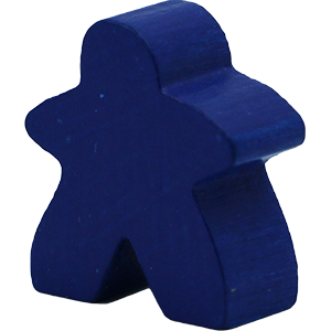 Meeple, Large, Wood, Blue Thumbnail