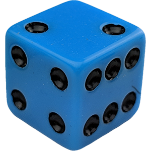 D6, 16mm, Black on Blue Thumbnail