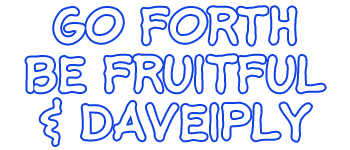 Fruit Words: Go Forth, Be Fruitful & Daveiply logo