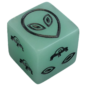 D6, Alien, Black on Green Thumbnail