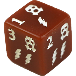 D6, 16mm, Lightning Bolt, Brown Thumbnail