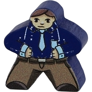Office Worker, Blue - Character Meeple Thumbnail