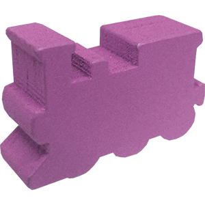 Train Engine, Wood, Purple Thumbnail