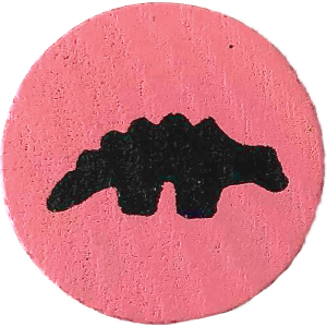 Dinosaur Tokens, Wood, Pink Thumbnail