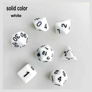 White 7 Piece Dice Set Thumbnail