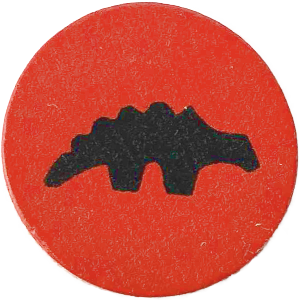 Dinosaur Token, Wood, Red Thumbnail