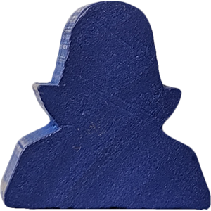 Bust, Wood, Collared, Blue Thumbnail