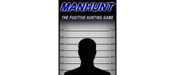 Manhunt the fugitive hunting game logo