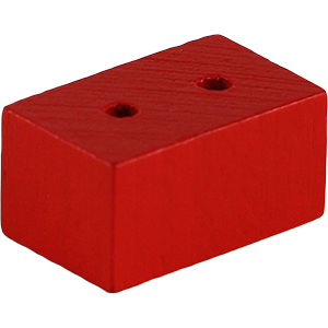 Brick, Wood, 2 Holes, Red Thumbnail