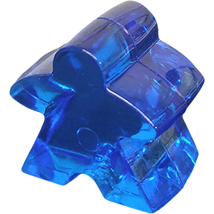 Meeple, Acrylic, Transparent, Blue Thumbnail