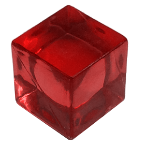 Ice Cube, 8mm, Transparent, Red