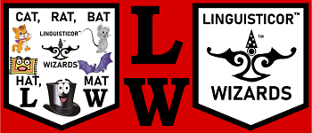 Linguisticor Wizards: CAT, RAT, BAT, HAT, MAT logo
