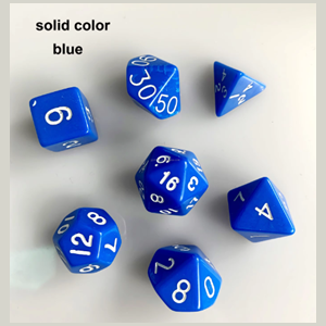 Blue 7 Piece Dice Set Thumbnail