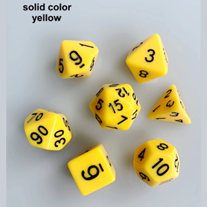 Yellow 7 Piece Dice Set Thumbnail