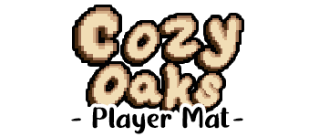 Cozy Oaks Player Mat logo
