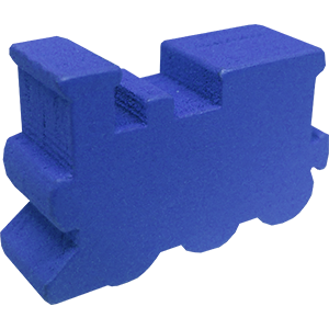 Train Engine, Wood, Blue Thumbnail